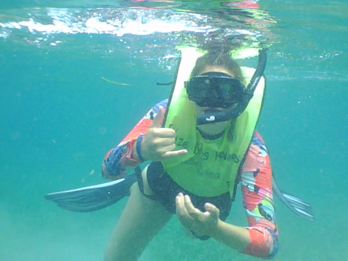 Snorkeling at the Caribbean. San Pedro Belize