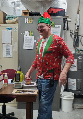 Custodian Tim Steinbach rocking his holiday best!