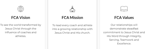 FCA vision, mission, + values